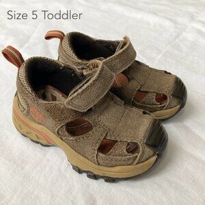 💙2/$25 Timberland Size 5 Toddler Baby Brown Shoes Hiking Sandals Outdoors Camp